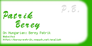 patrik berey business card